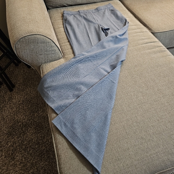 Express Editor High Rise Flare Casual Office Deep Sky Blue Career Pants 12 Long - Picture 3 of 10